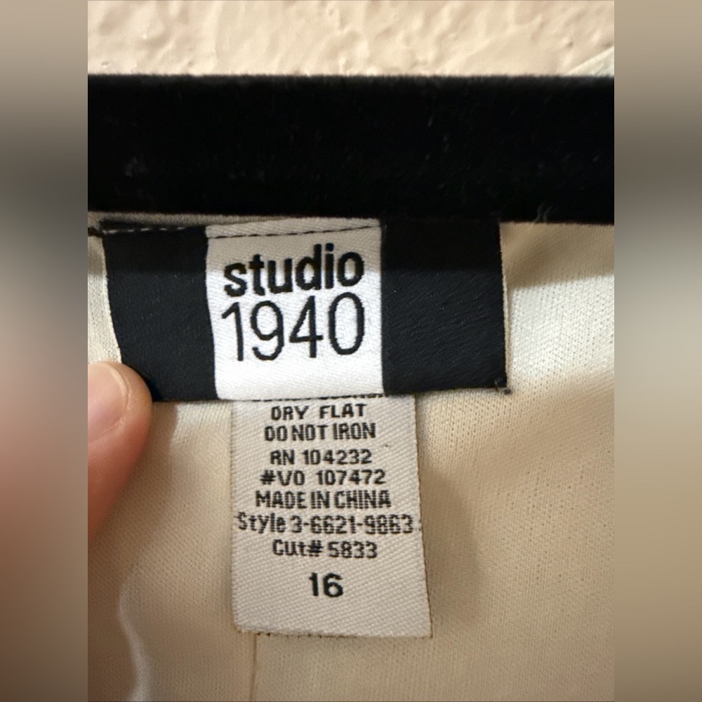 Studio 1940 Dress Sz 16 Black Lace Floral Slip Empire Waist Whimsigoth Y2K - Picture 4 of 11